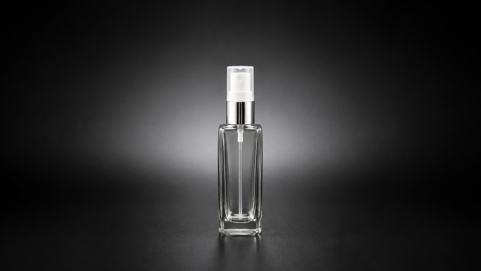 Frasco Klee de 30 ml con atomizador plata brillante para perfumería